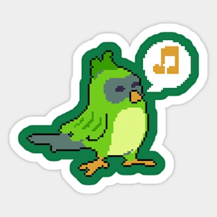 Fly High: Pixel Art Illustration for Whimsical Bird Tees Sticker